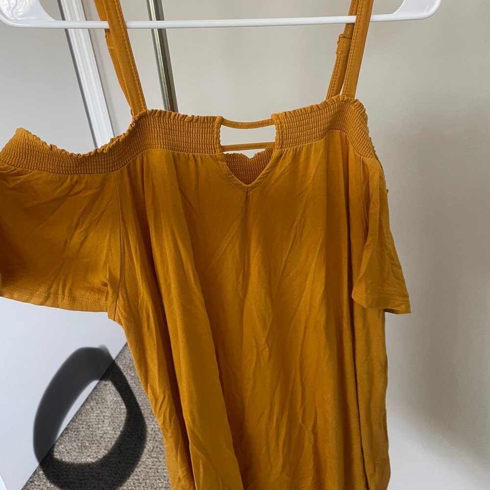 Yellow Off the shoulder Torrid Shirt
